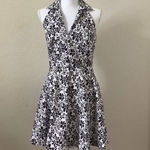 London Times Black & White Halter Dress